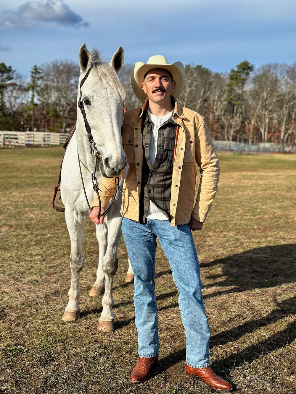 The Rough-RIDER Natural Horsehide RoughOut Western OVER-Shirt